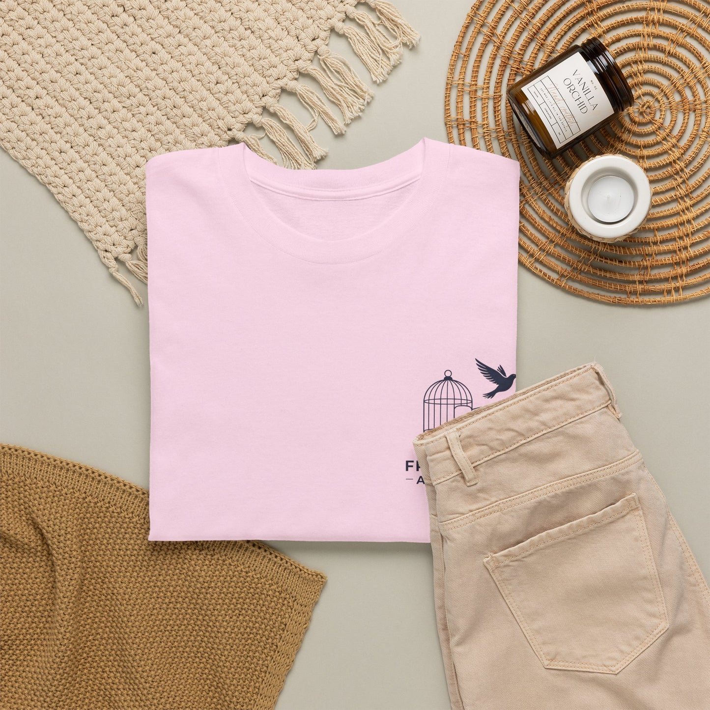 Freedom Bird Tee — Small Chest Cage & Bird Graphic Shirt