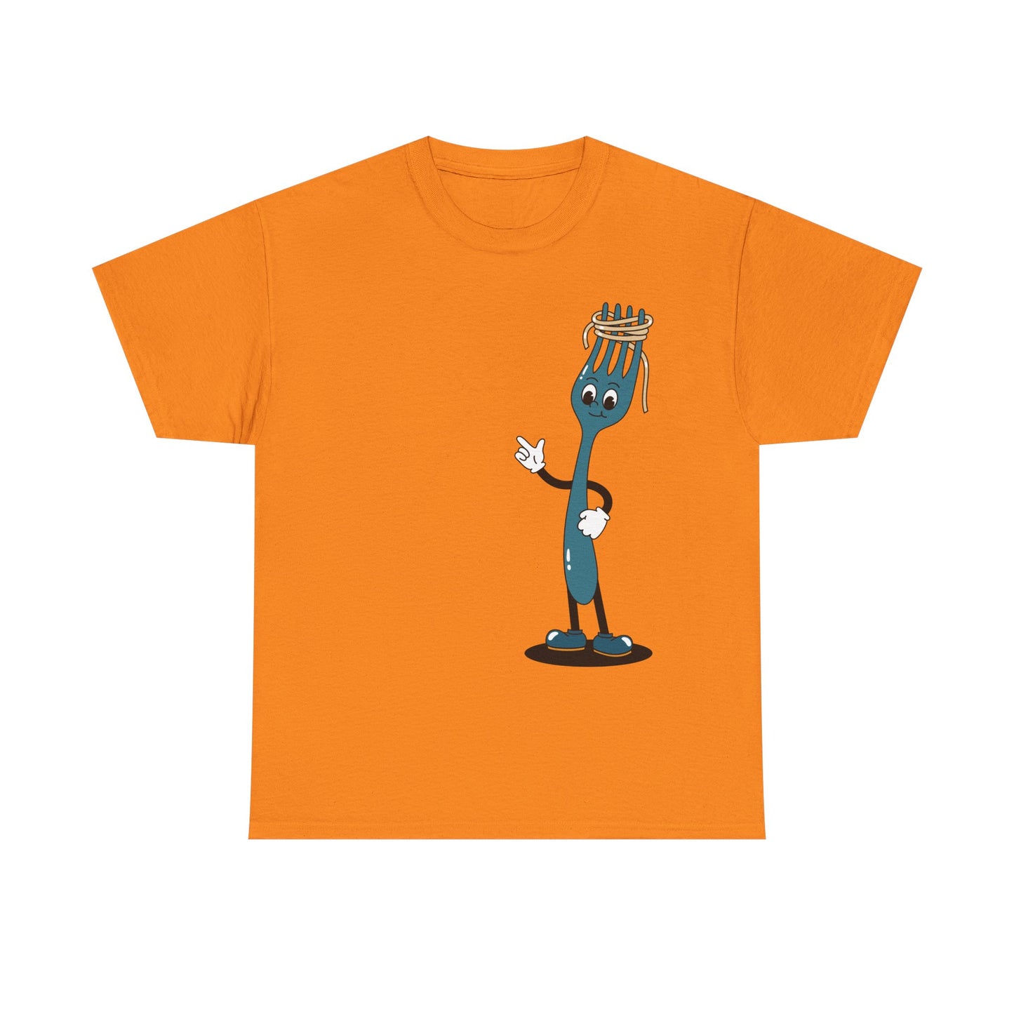 Quirky Fork Cartoon T-Shirt | Funny Kitchen Utensil Illustration | Gift for Foodie Chef Cook Baker | Whimsical Food Humor Tee