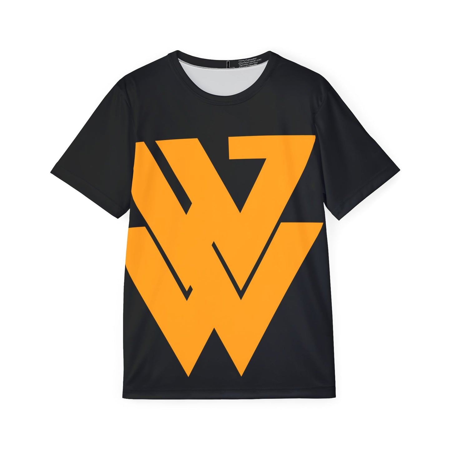 Men's Sports Jersey - Bold Orange Geometric Logo Athletic Tee