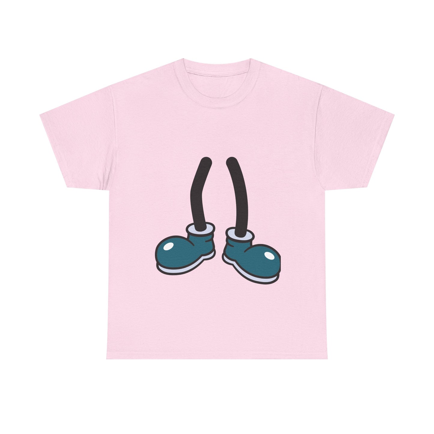 Blue Cartoon Shoes Walking Legs T-Shirt | Funny Quirky Illustration Humor Tee | Gift for Sneaker Lover Fashion Fan | Playful Art Statement
