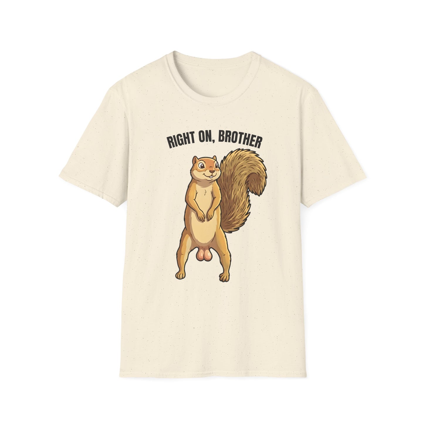 Right On Brother Squirrel T-Shirt | Retro 70s Groovy Animal Illustration | Gift Nature Lover Hippie Vintage Fan | Peace Love Wildlife Tee