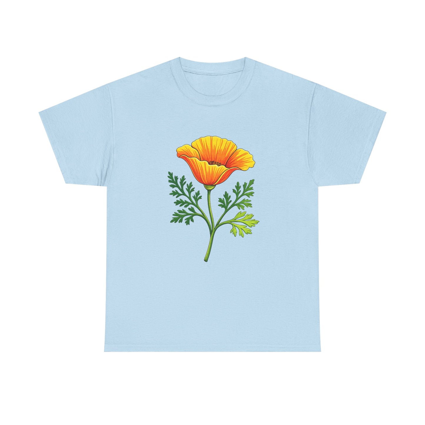 California Poppy T-Shirt | Orange Wildflower State Flower Botanical Tee | CA Pride Gift for Nature Lover Gardener | Spring Floral Shirt