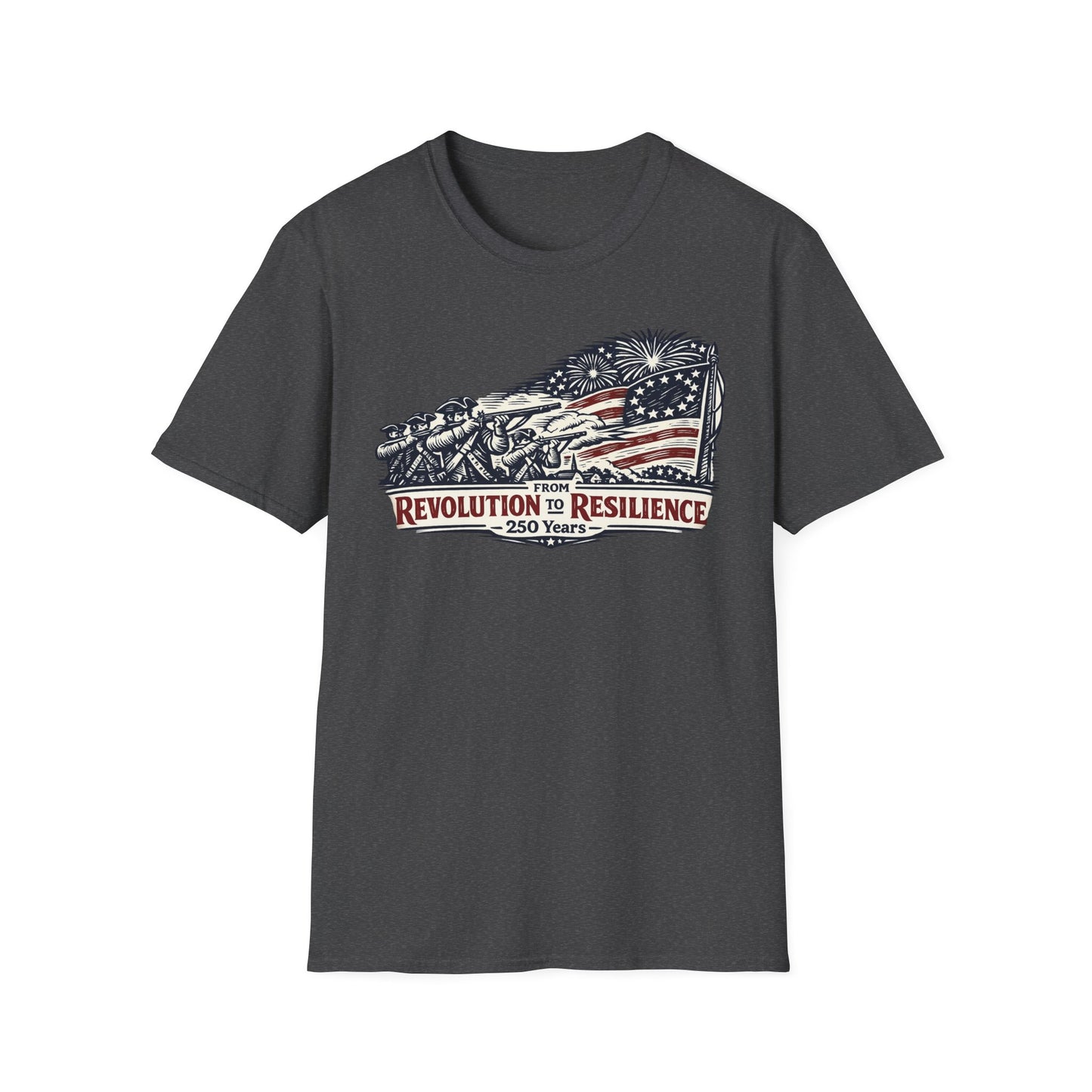 Revolution to Resilience T-Shirt | American 250 Years History Military Veteran | USA Semiquincentennial 2026 Patriotic Gift | 1776-2026