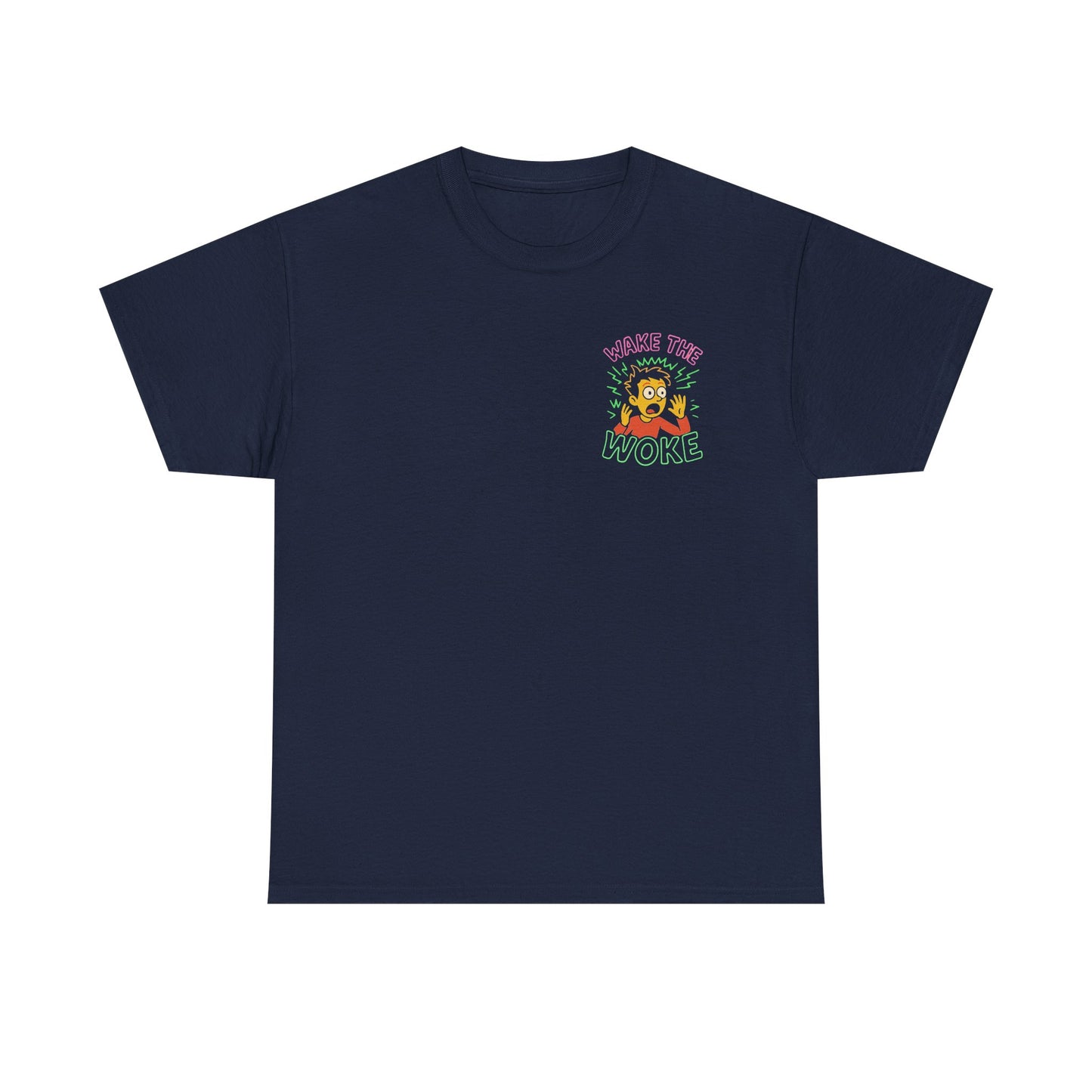 Woke Lion Graphic Tee — Retro Colorful 'Forever Woke' Chest Design