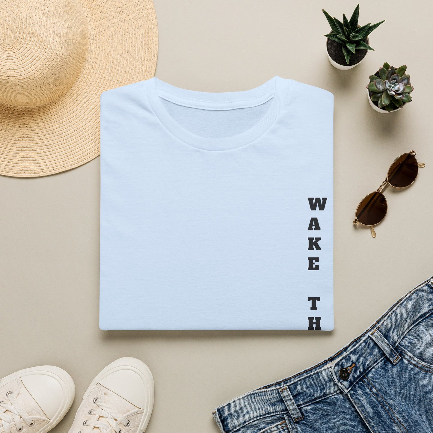 Wake The Woke Minimalist T-Shirt | Simple Political Satire Anti-Woke | Conservative Liberty Freedom Gift | Statement Rebellion Humor Tee