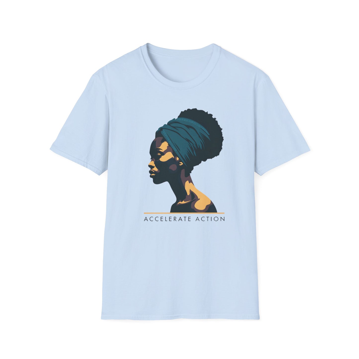 Afro Headwrap Portrait T‑Shirt — Empowering Black Woman Graphic Tee