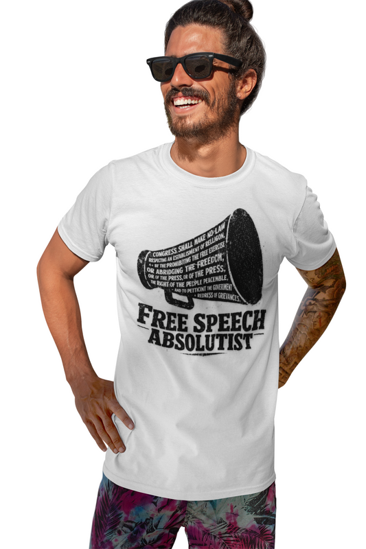 Free Speech Absolutist T-Shirt — Vintage Megaphone Graphic Tee