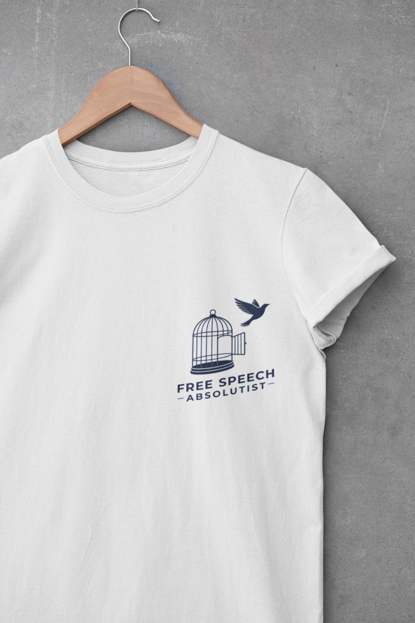 Freedom Bird Tee — Small Chest Cage & Bird Graphic Shirt