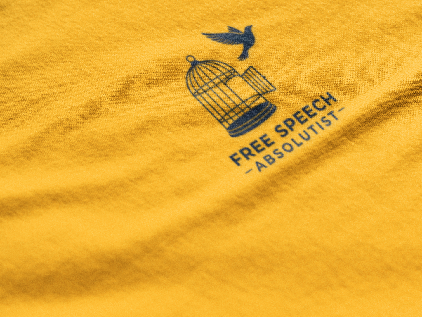 Freedom Bird Tee — Small Chest Cage & Bird Graphic Shirt