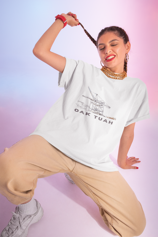 Oak Tuah Crane Sketch T-Shirt — Minimal Harbor Graphic Tee
