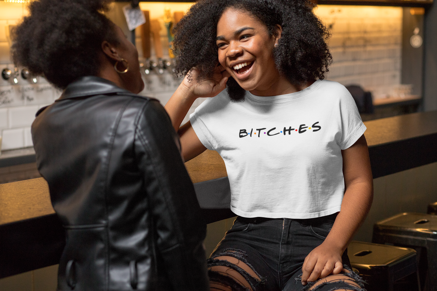 Bitches Graphic Tee — Bold Retro Sitcom Logo Shirt