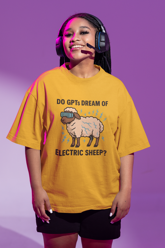 Do GPTs Dream of Electric Sheep? T-Shirt — Funny AI Sheep Graphic Tee