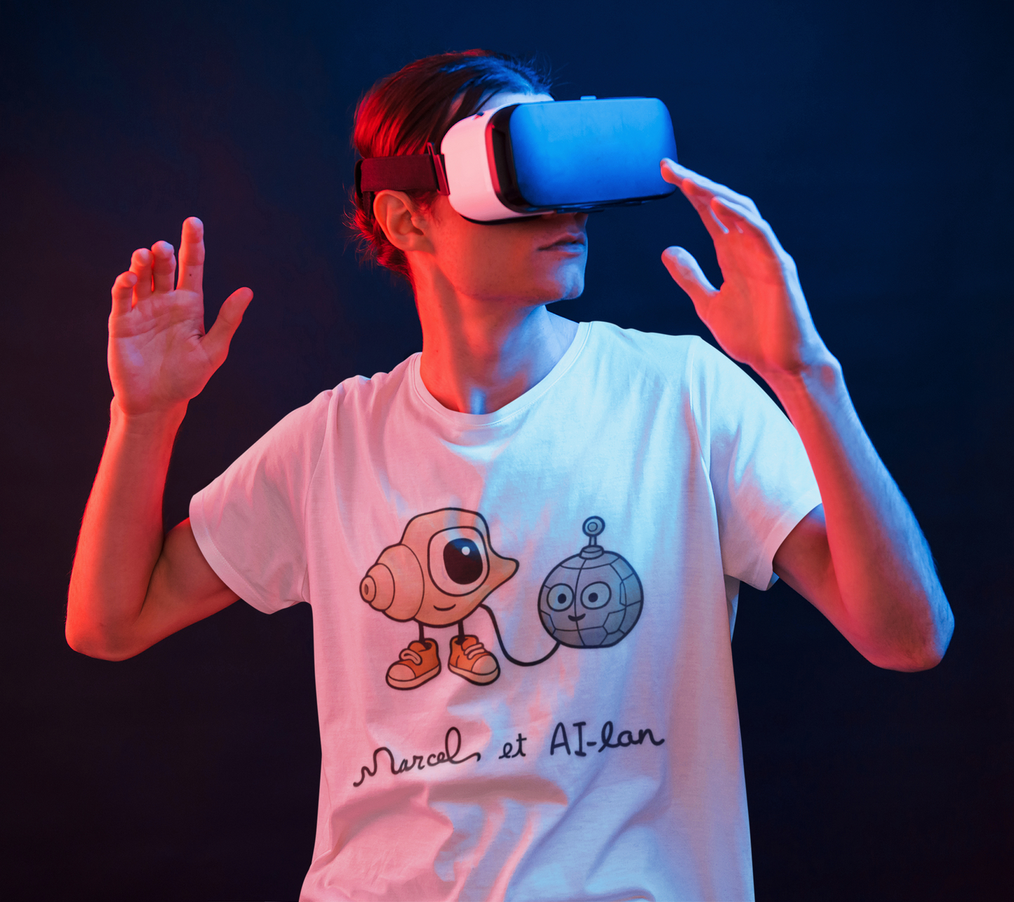 Marcel et Al-lan Robot Dadaism T-Shirt | Duchamp AI Art Tee