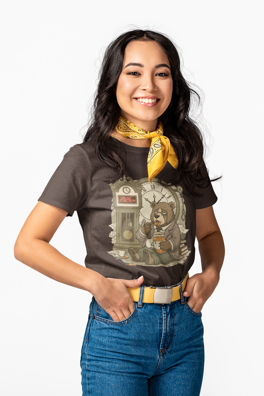 2026PM Jaded Bear T-Shirt | Gen Z Cynical Tired Mood Aesthetic | Gift for Burnt Out Millennial Gen Z | Relatable Humor Statement Tee