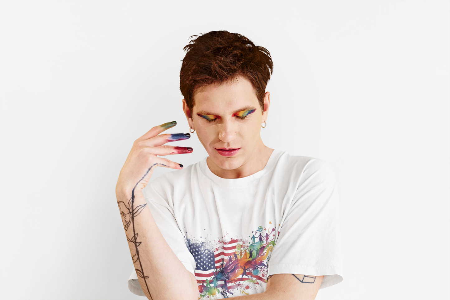 American Flag Watercolor Phoenix T-Shirt | USA 250 Rebirth Resilience Art | Semiquincentennial 2026 Patriotic Gift | 1776-2026 Symbol Tee