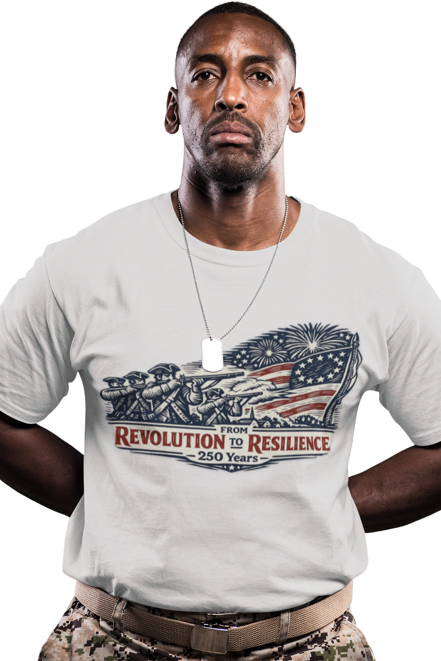 Revolution to Resilience T-Shirt | American 250 Years History Military Veteran | USA Semiquincentennial 2026 Patriotic Gift | 1776-2026