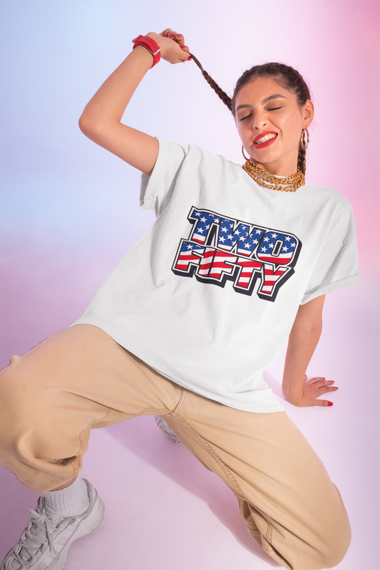 Two Fifty American Flag T-Shirt | 250th USA Anniversary Semiquincentennial 2026 | Patriotic Independence Day Gift | 1776-2026 Stars Stripes