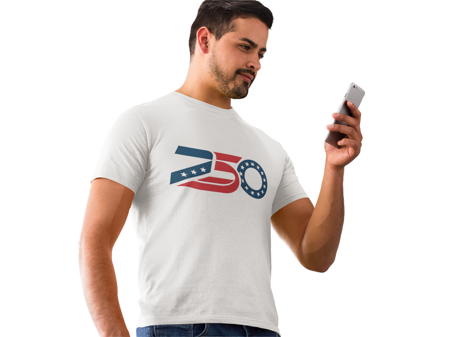 Retro 250 Flag Logo T-shirt | Americana Stars Stripes 250 Design