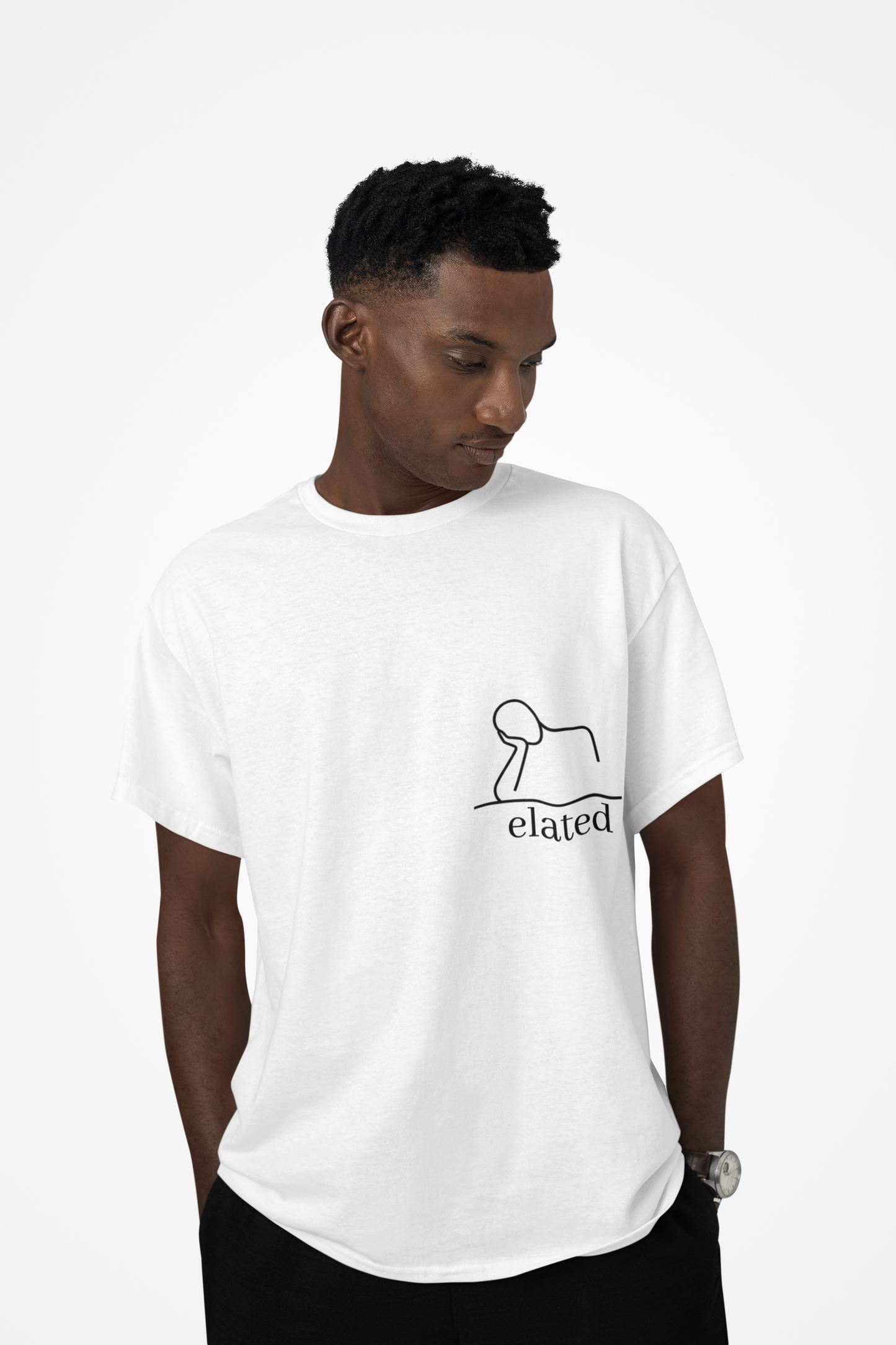 Face in Palm Line Art T-Shirt | Minimalist Illustration Tired Mood | Gift Burnt Out Stressed Relatable Humor | Mental Health Awareness Tee