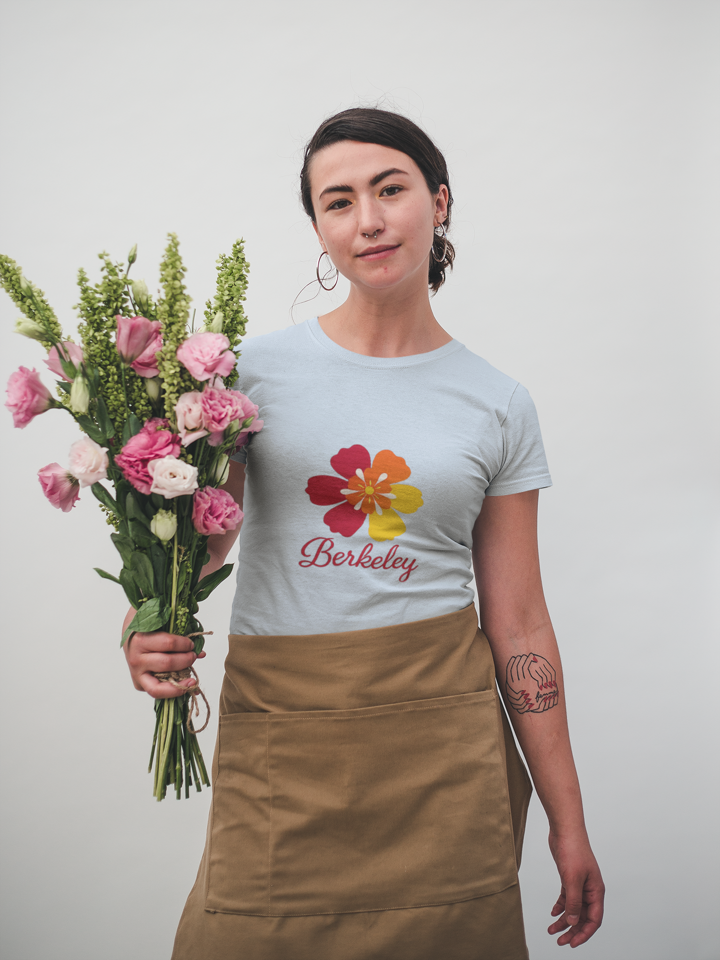 Berkeley California T-Shirt | Retro Spring Floral Script Tee | Bay Area College Town Gift | UC Berkeley Alumni Student Local Pride Shirt