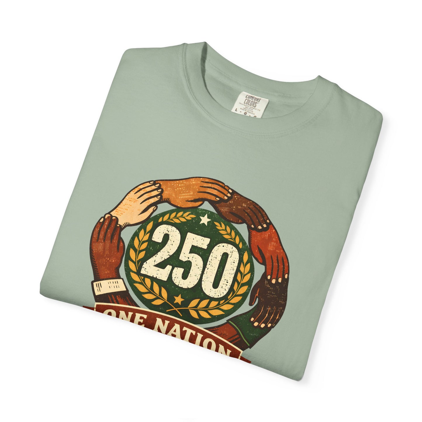 250 Year Anniversary | One Nation Many Stories 2026 T-Shirt | Unity Hands Emblem