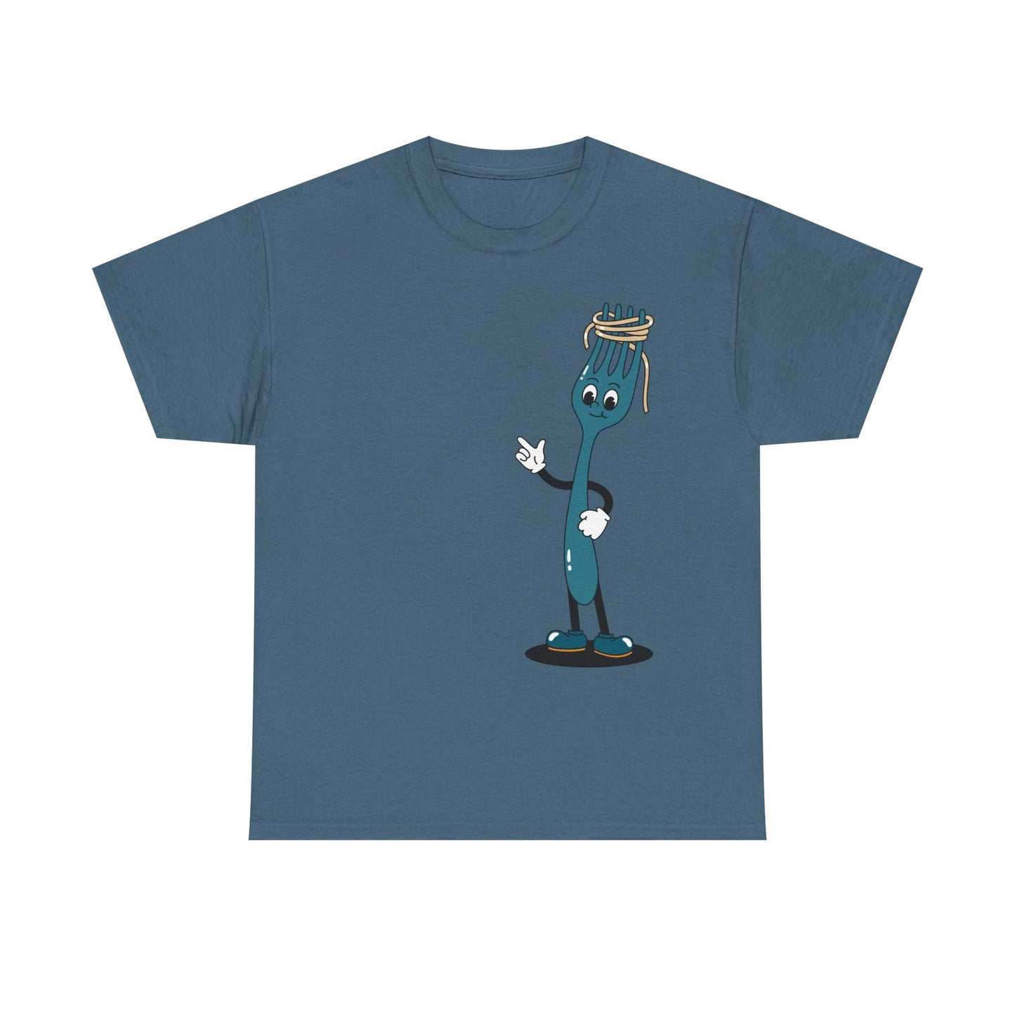 Quirky Fork Cartoon T-Shirt | Funny Kitchen Utensil Illustration | Gift for Foodie Chef Cook Baker | Whimsical Food Humor Tee