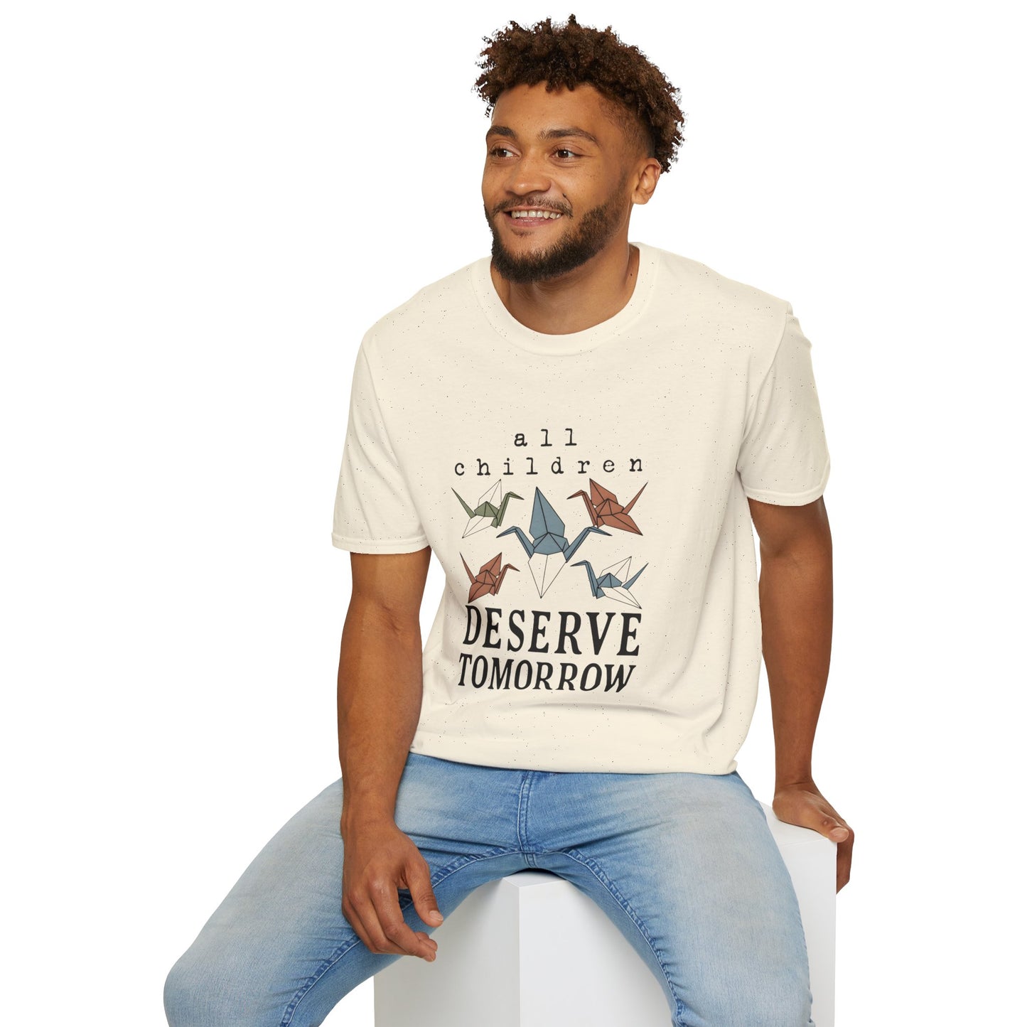 T-Shirt — "All Children Deserve Tomorrow" Origami Crane Tee