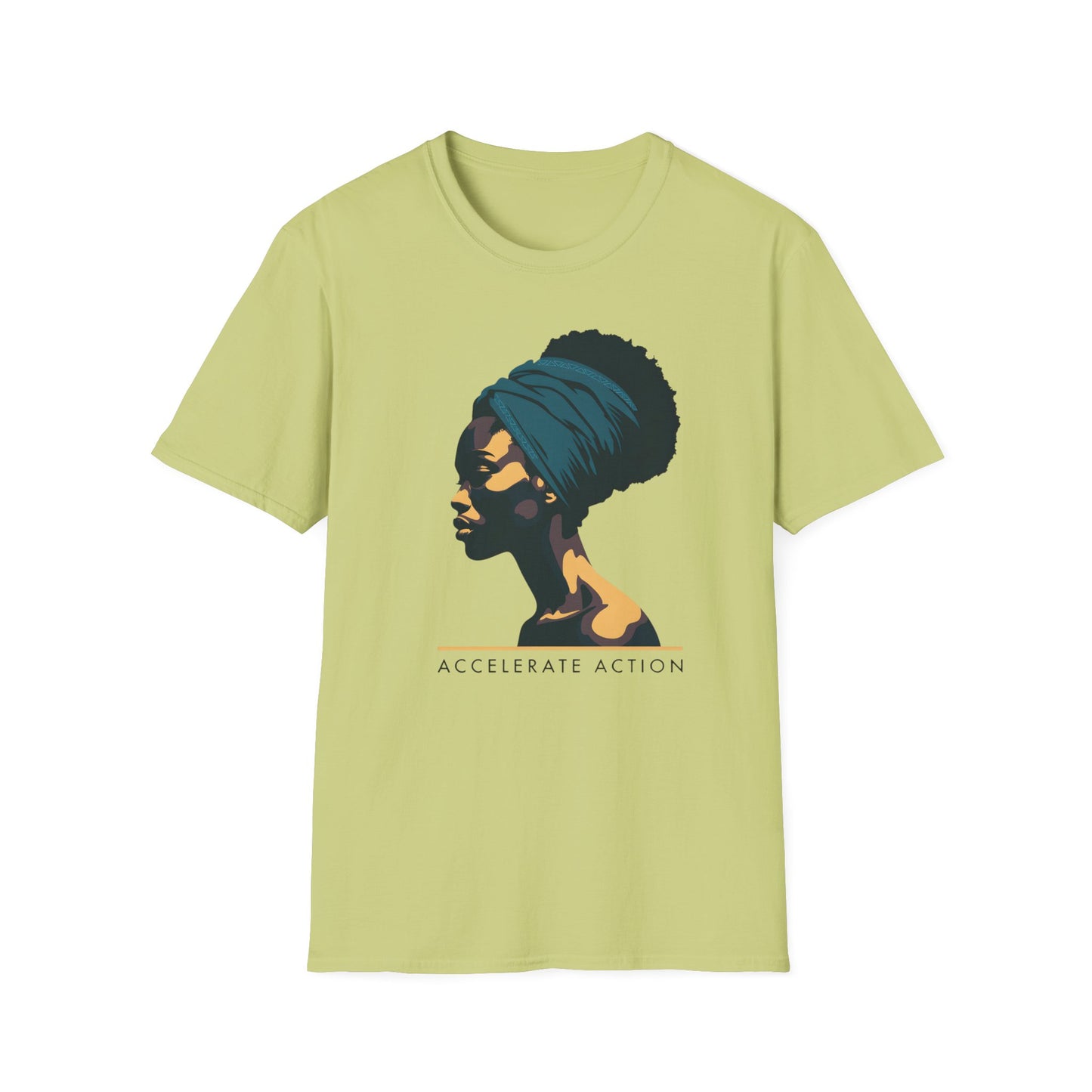 Afro Headwrap Portrait T‑Shirt — Empowering Black Woman Graphic Tee