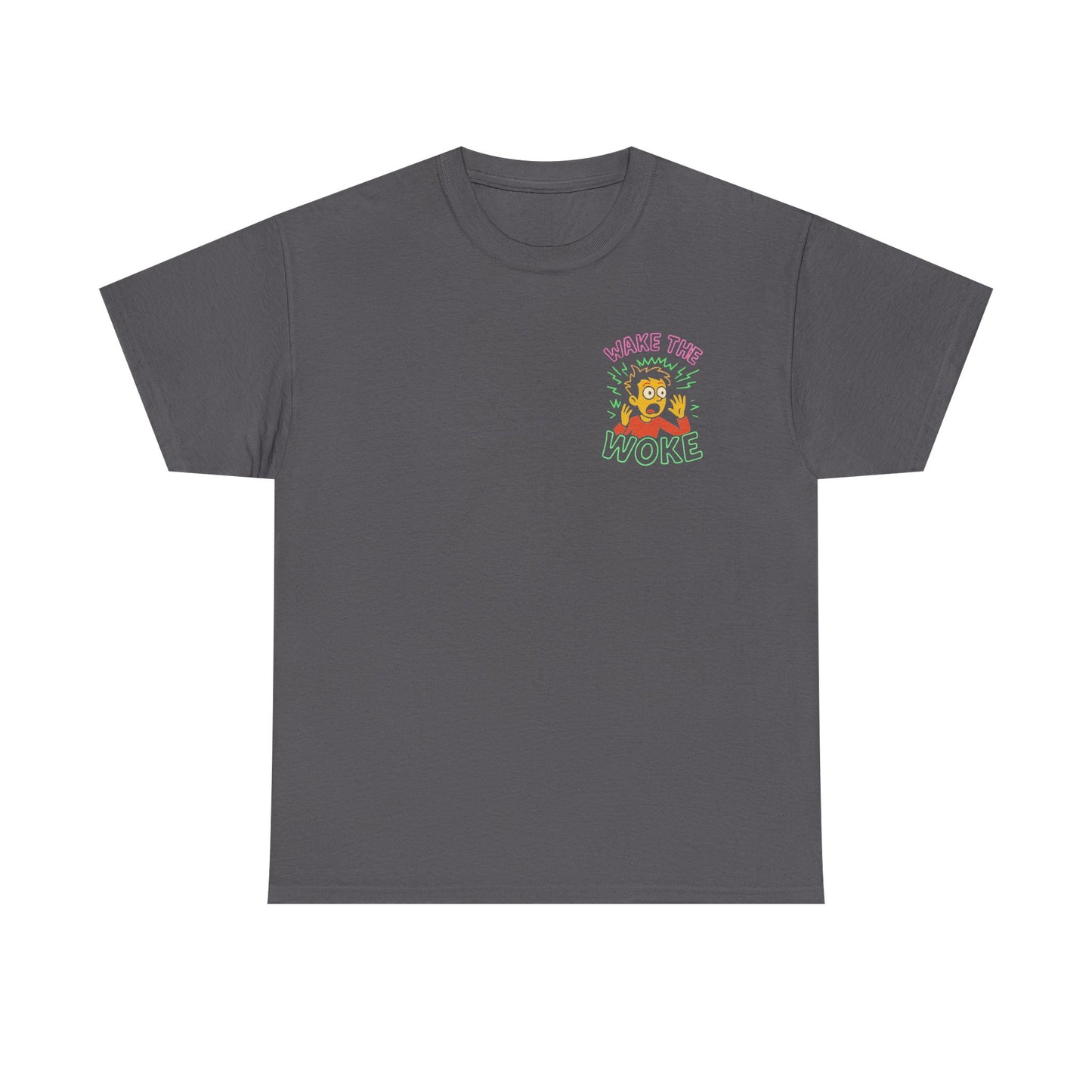 Woke Lion Graphic Tee — Retro Colorful 'Forever Woke' Chest Design