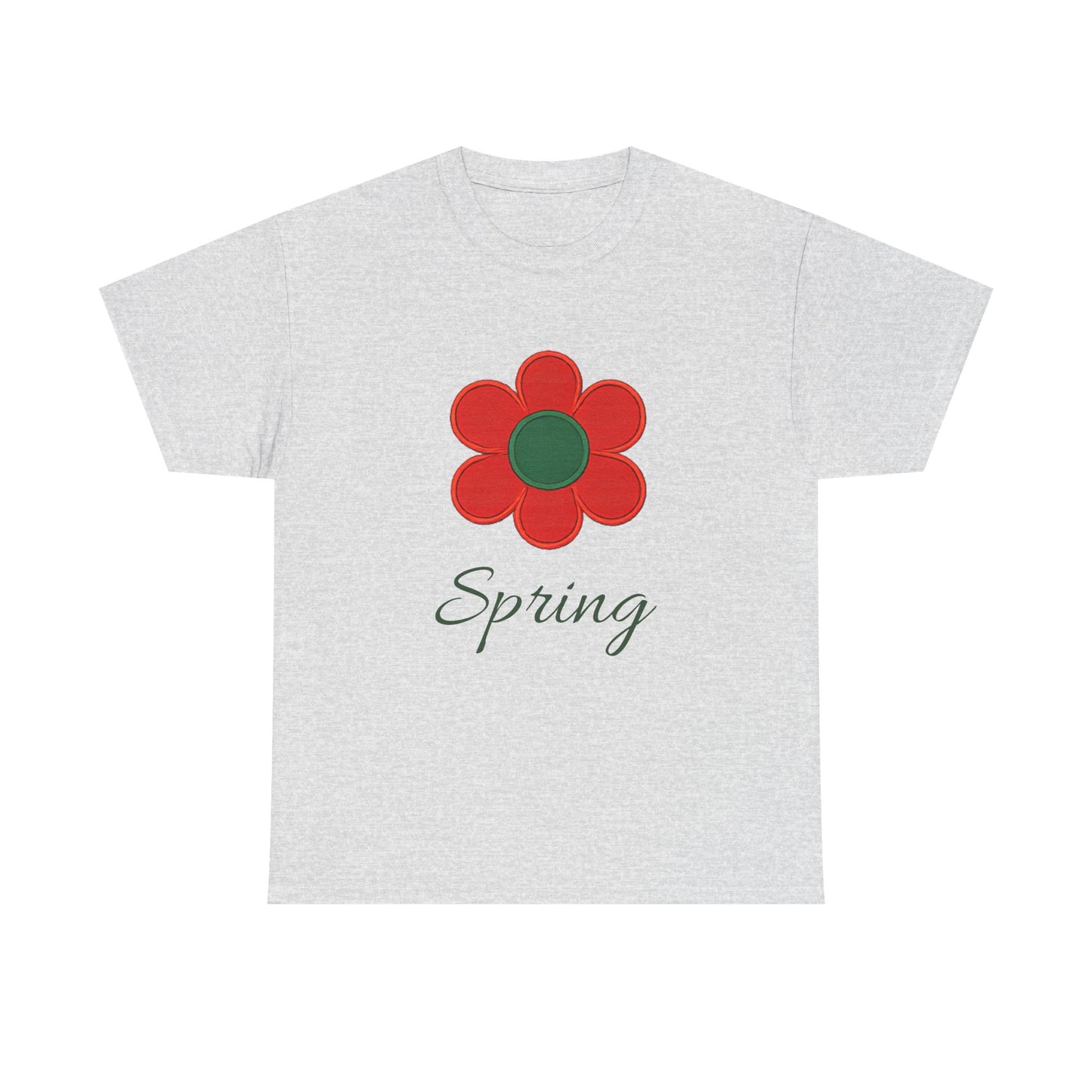 Red Floral Spring T-Shirt | Bold Flower Graphic Design Tee | Gift for Gardener Botanical Lover | Vibrant Nature Art Shirt