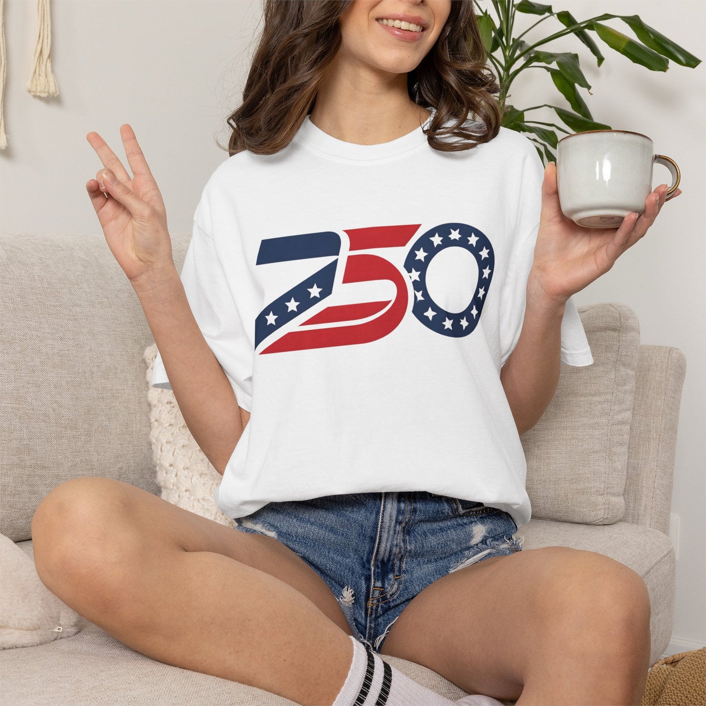 Retro 250 Flag Logo T-shirt | Americana Stars Stripes 250 Design