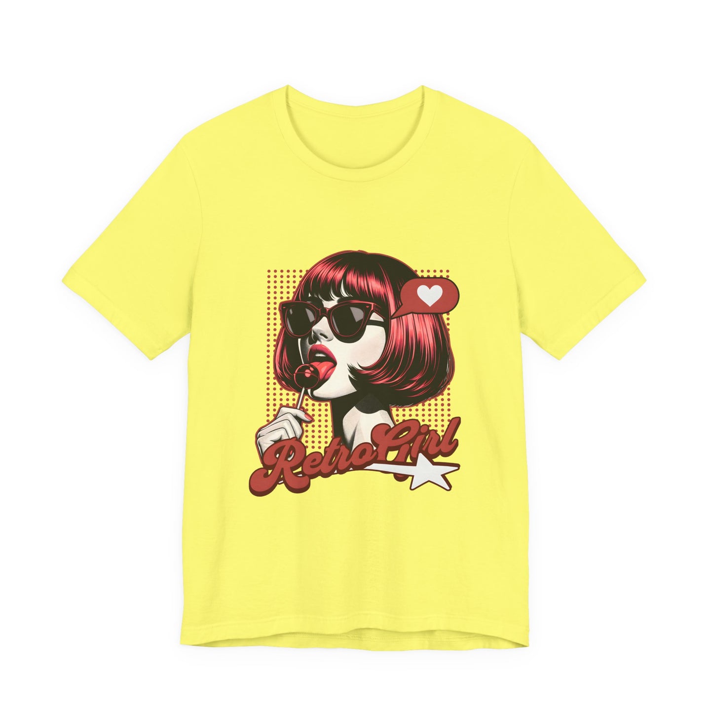 Retro Girl Illustration T-Shirt | Pop Art Sunglasses Vintage 60s Style | Gift for Vintage Lover Fashion Fan | Groovy Female Art Tee