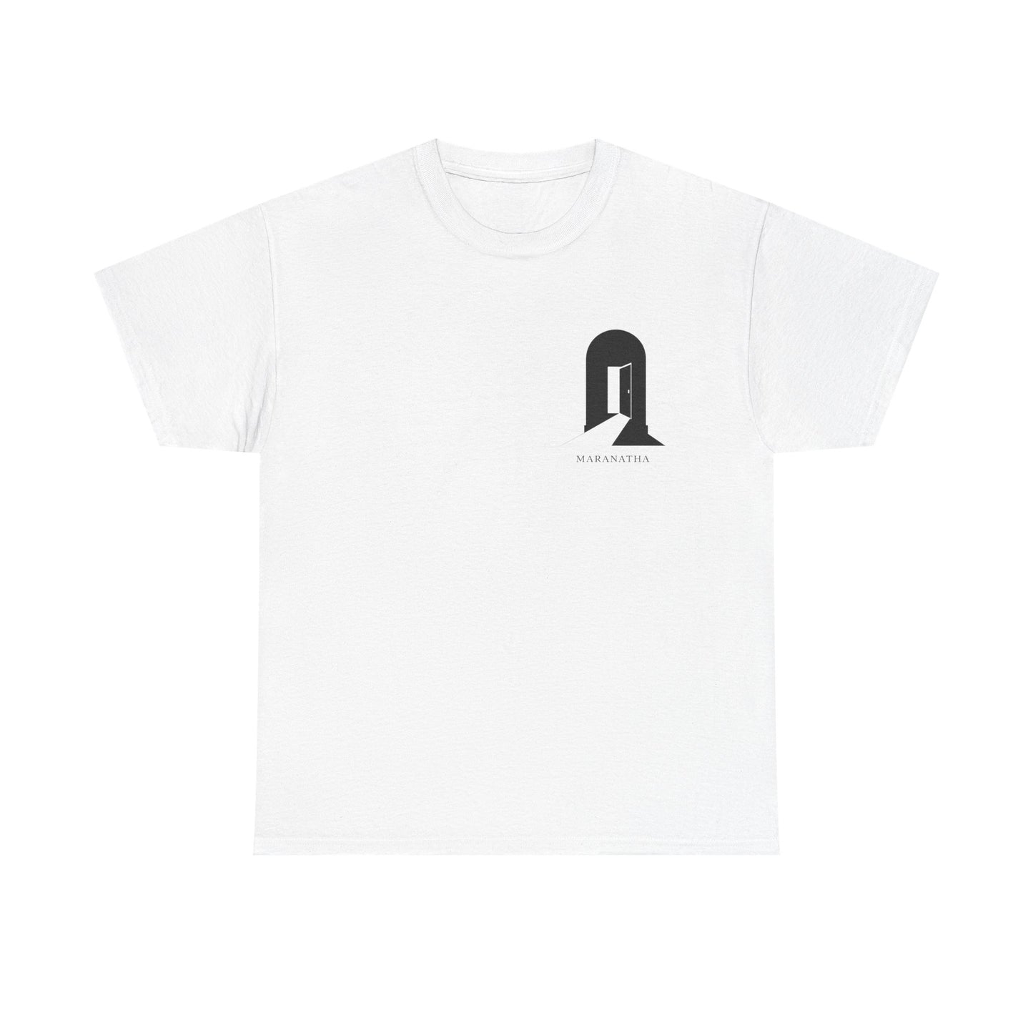Minimalist 'Doorway' Graphic Tee — Monochrome Small Chest Logo T-Shirt