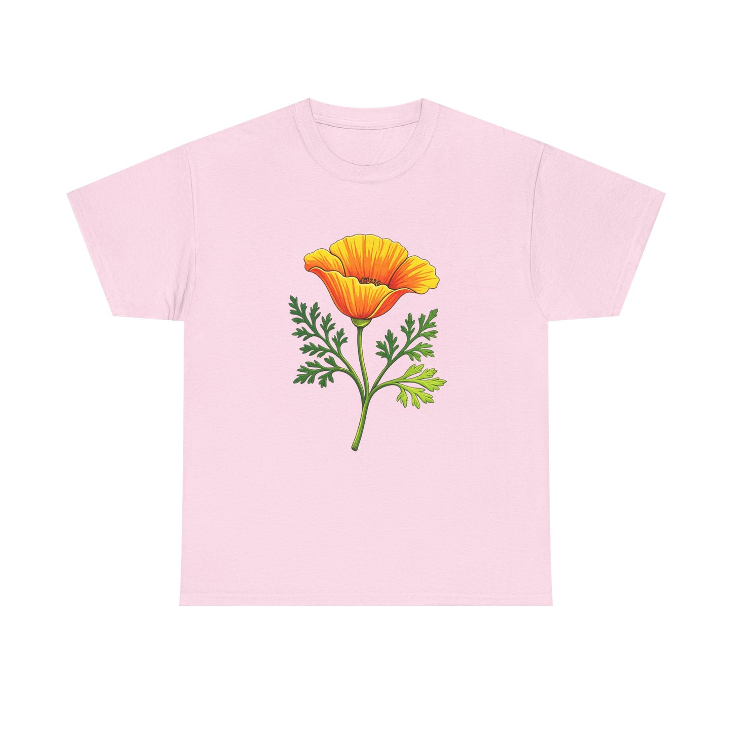 California Poppy T-Shirt | Orange Wildflower State Flower Botanical Tee | CA Pride Gift for Nature Lover Gardener | Spring Floral Shirt