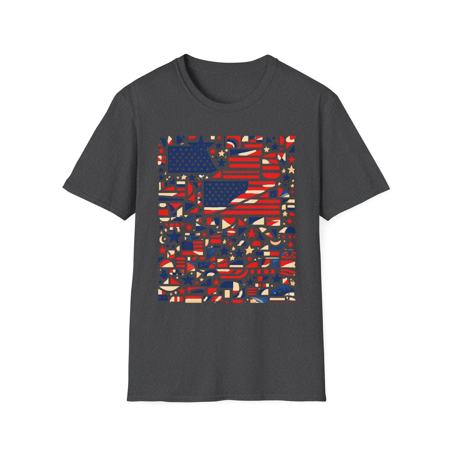 American Flag Mosaic T-Shirt | USA 250th Anniversary  | Semiquincentennial Patriotic Gift | 1776-2026 Abstract Art