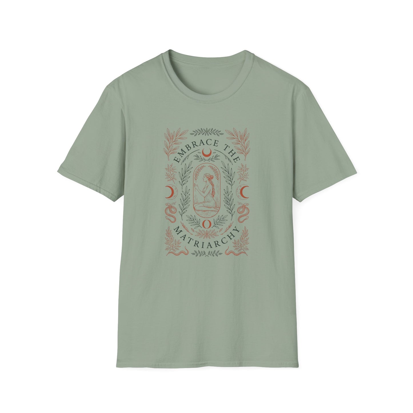 Embrace the Matriarchy T-Shirt — Feminine Boho Moon Graphic Tee