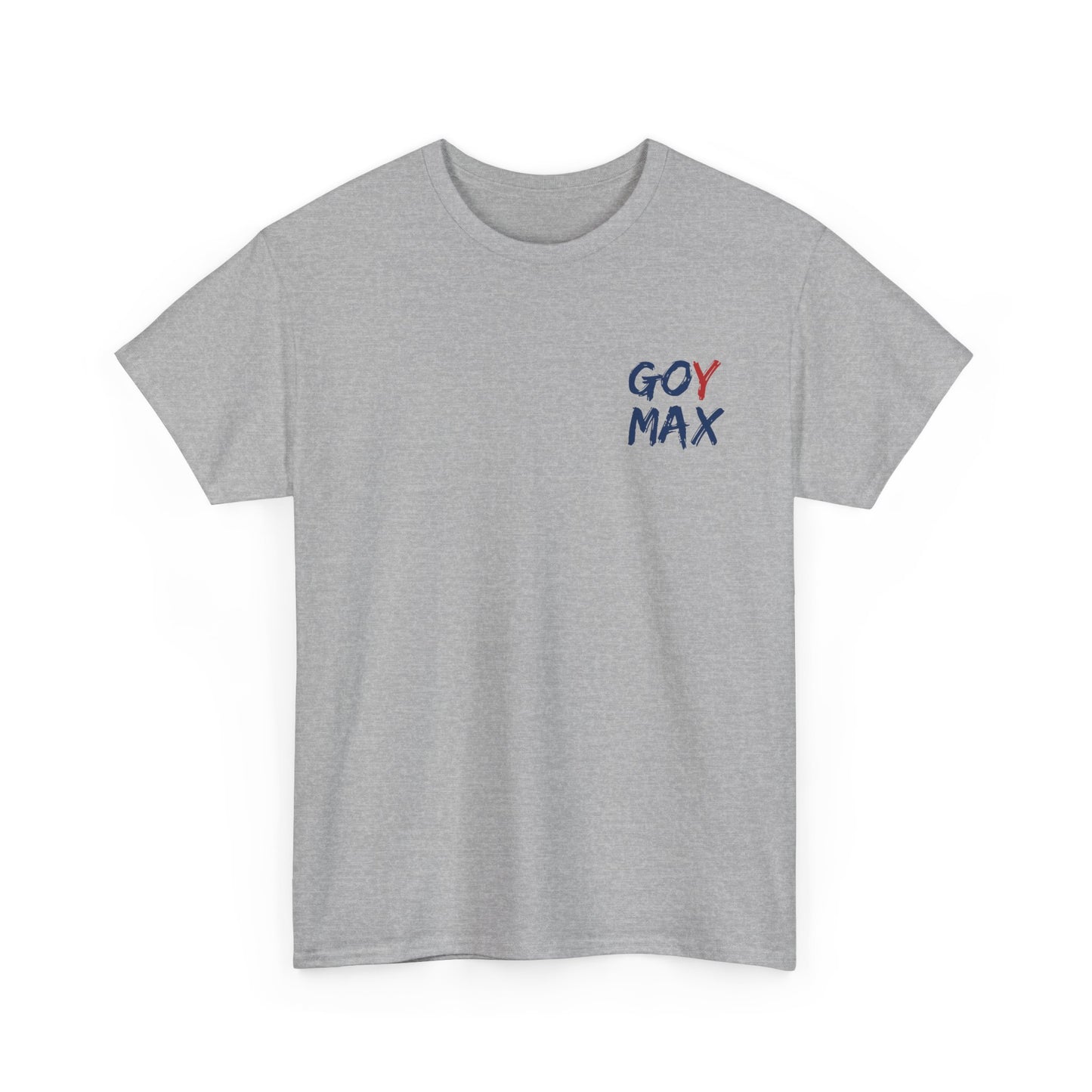 Goy Max Brush Text Shirt, American Flag, Edgy Streetwear Tee, Internet Subculture Fashion, Viral Slang Clothing, Gym Culture Statement Top