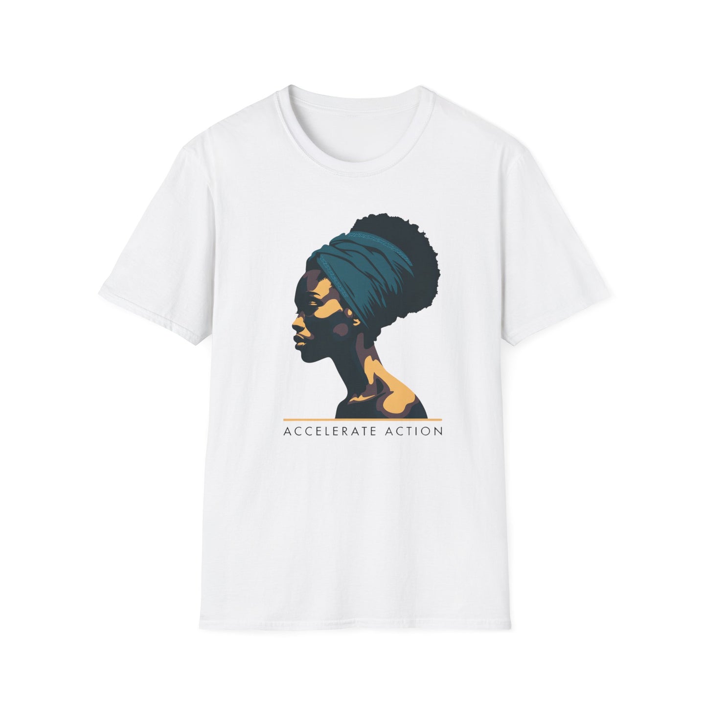 Afro Headwrap Portrait T‑Shirt — Empowering Black Woman Graphic Tee