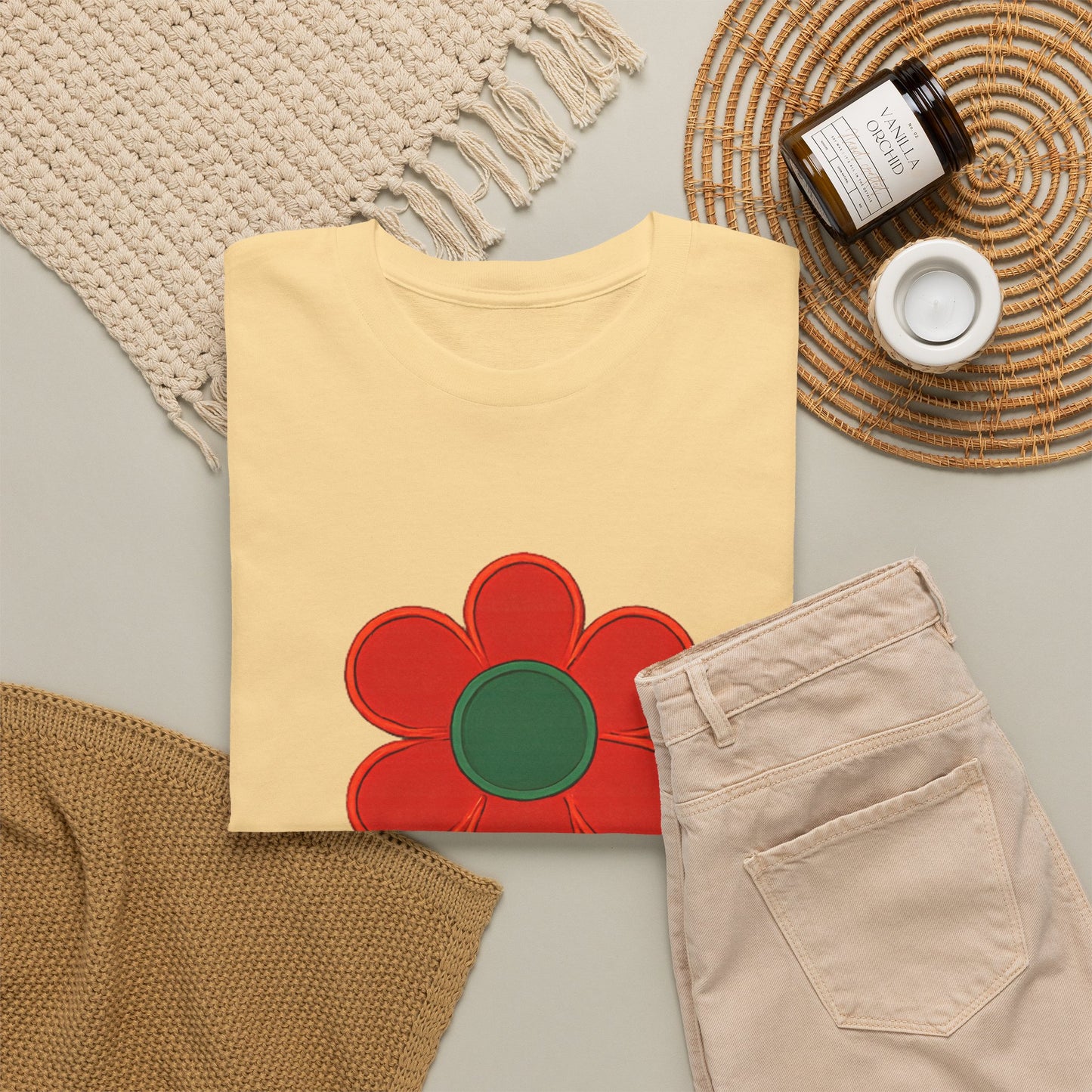 Red Floral Spring T-Shirt | Bold Flower Graphic Design Tee | Gift for Gardener Botanical Lover | Vibrant Nature Art Shirt