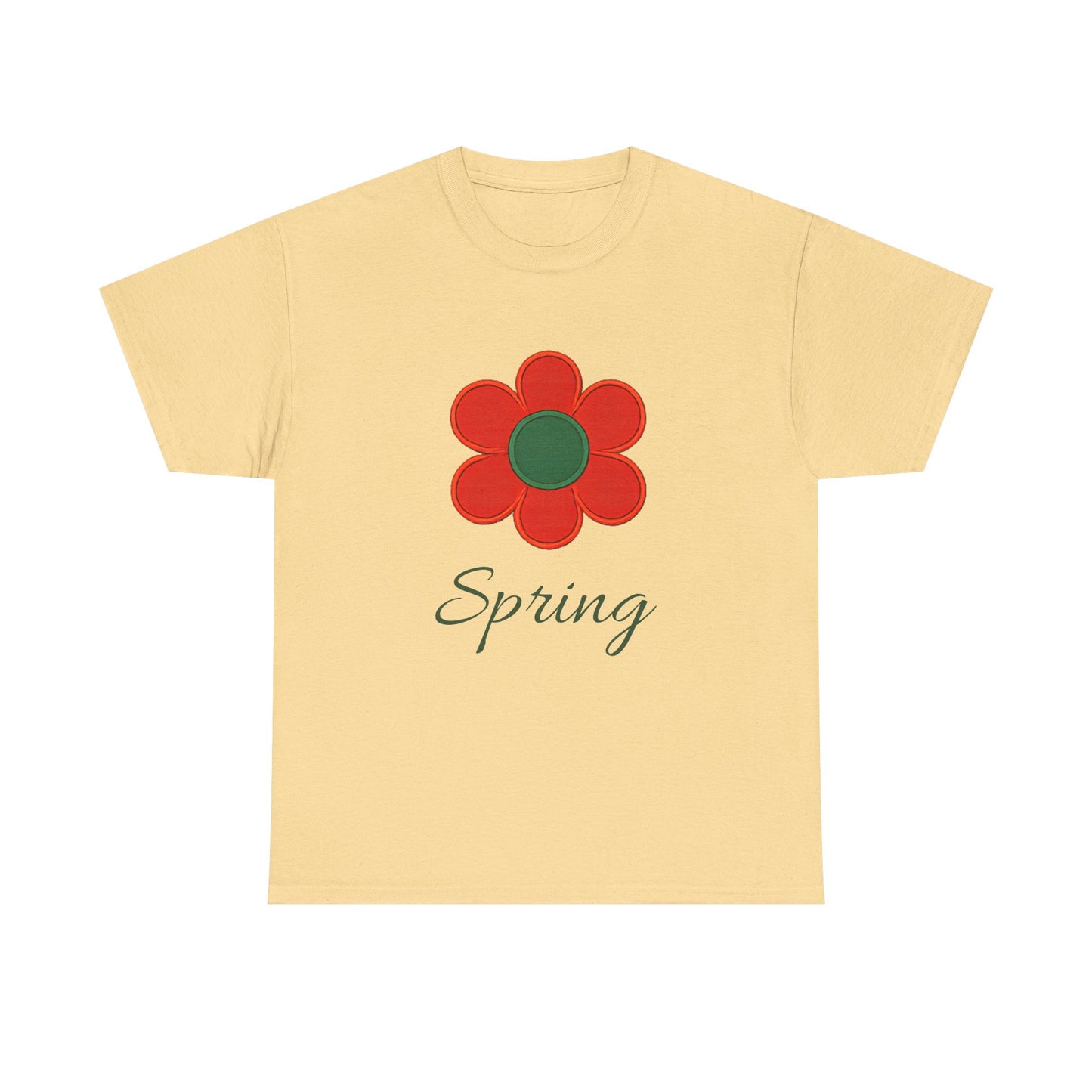 Red Floral Spring T-Shirt | Bold Flower Graphic Design Tee | Gift for Gardener Botanical Lover | Vibrant Nature Art Shirt
