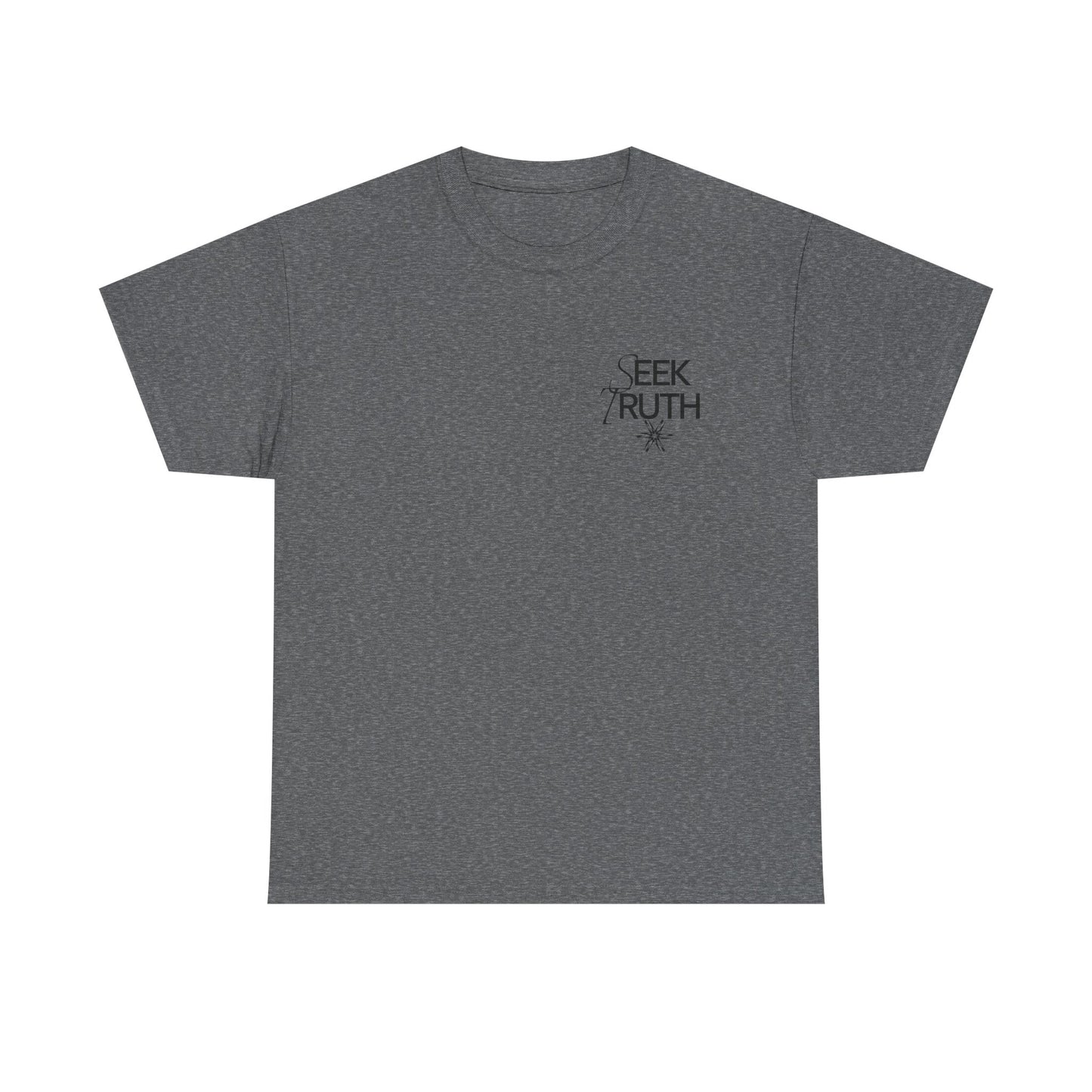 Seek Truth T-Shirt | Minimalist Philosophy Script Logo Tee | Gift for Truth Seeker Thinker Free Spirit | Inspirational Statement Shirt