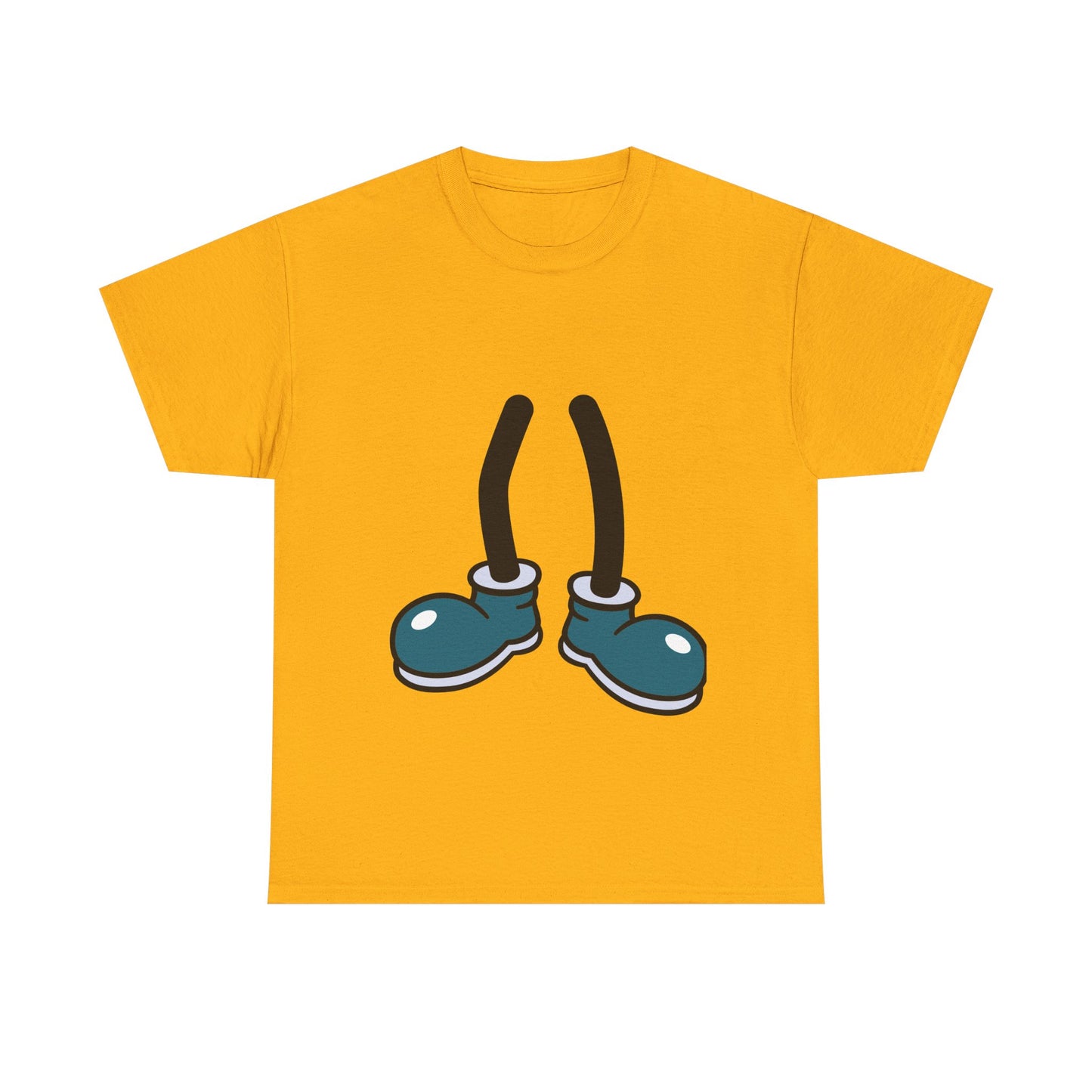 Blue Cartoon Shoes Walking Legs T-Shirt | Funny Quirky Illustration Humor Tee | Gift for Sneaker Lover Fashion Fan | Playful Art Statement