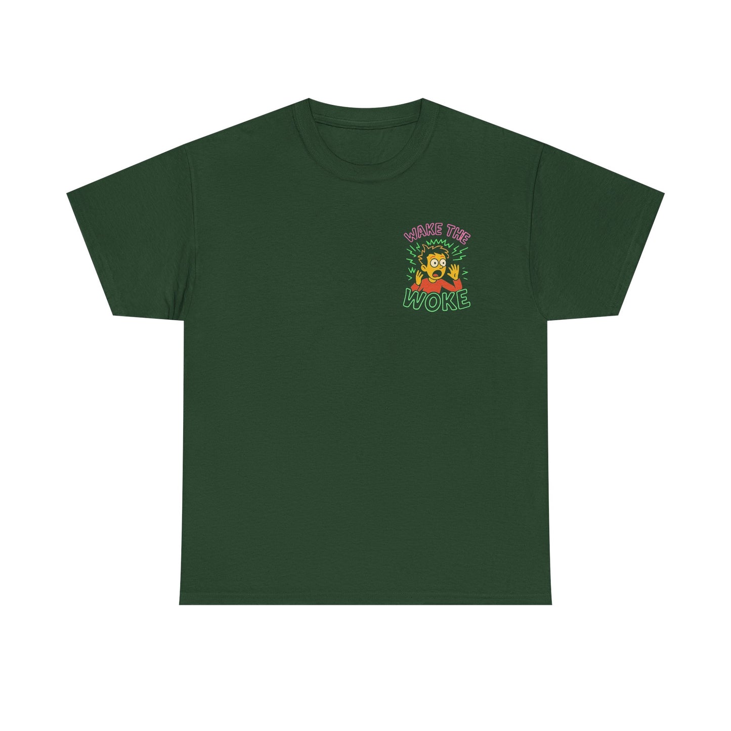 Woke Lion Graphic Tee — Retro Colorful 'Forever Woke' Chest Design