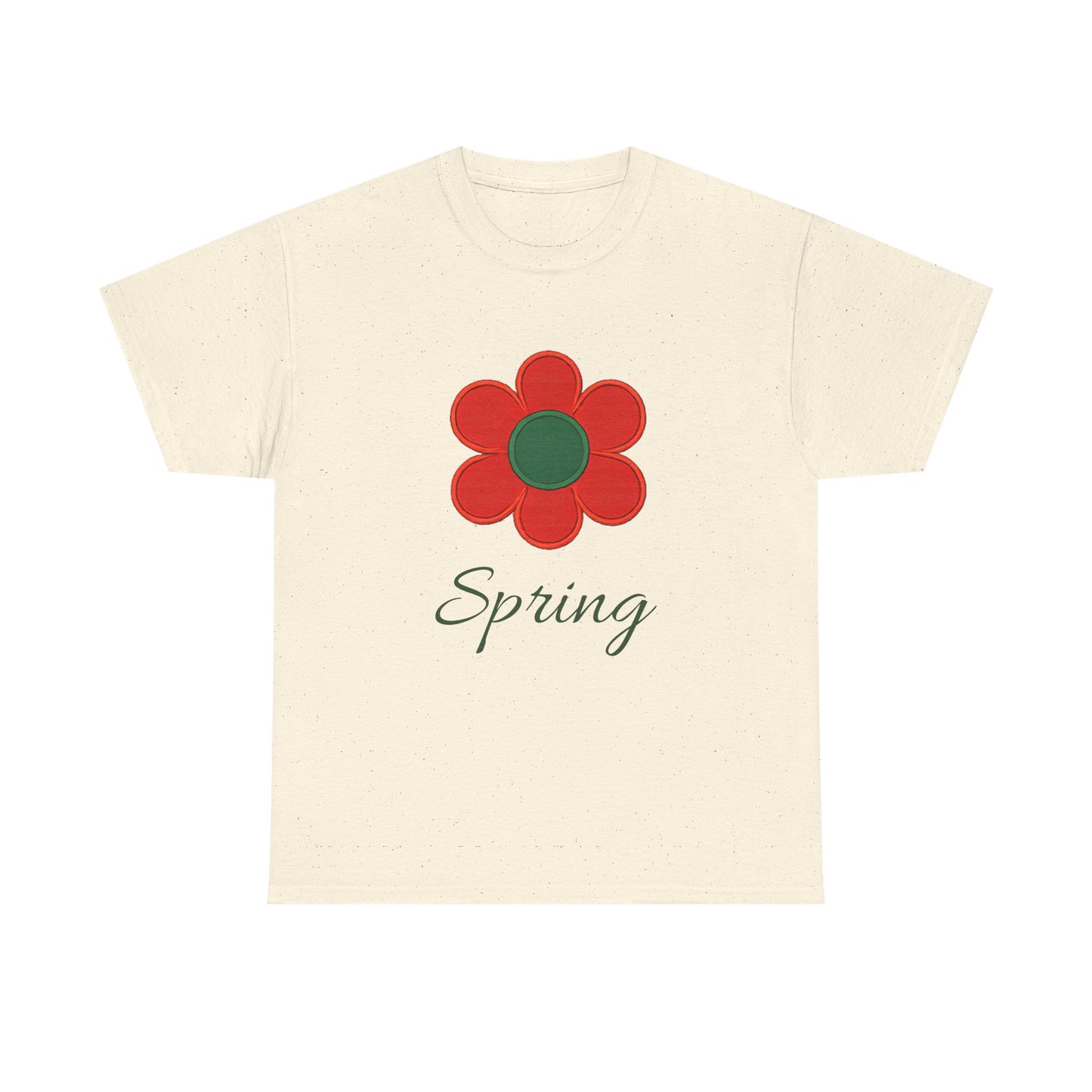Red Floral Spring T-Shirt | Bold Flower Graphic Design Tee | Gift for Gardener Botanical Lover | Vibrant Nature Art Shirt