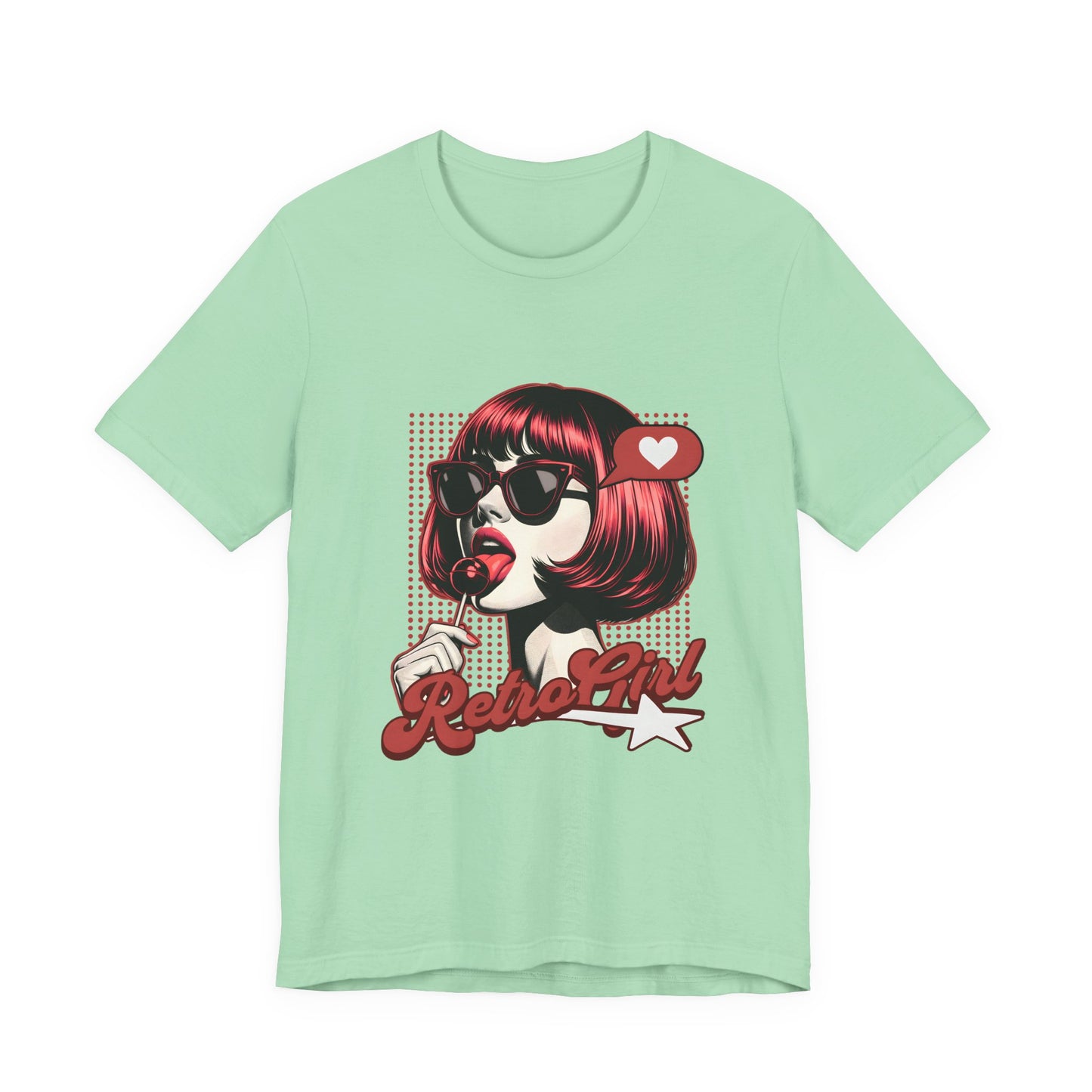 Retro Girl Illustration T-Shirt | Pop Art Sunglasses Vintage 60s Style | Gift for Vintage Lover Fashion Fan | Groovy Female Art Tee