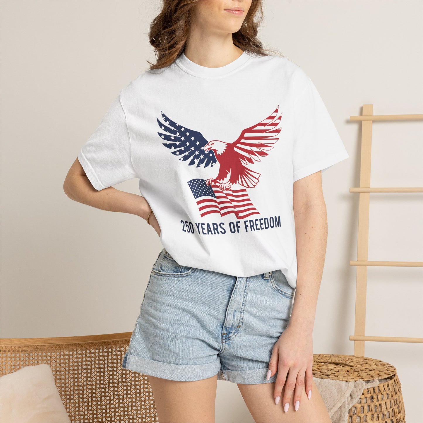 Patriotic Eagle T-Shirt — "250 Years of Freedom" Anniversary Tee