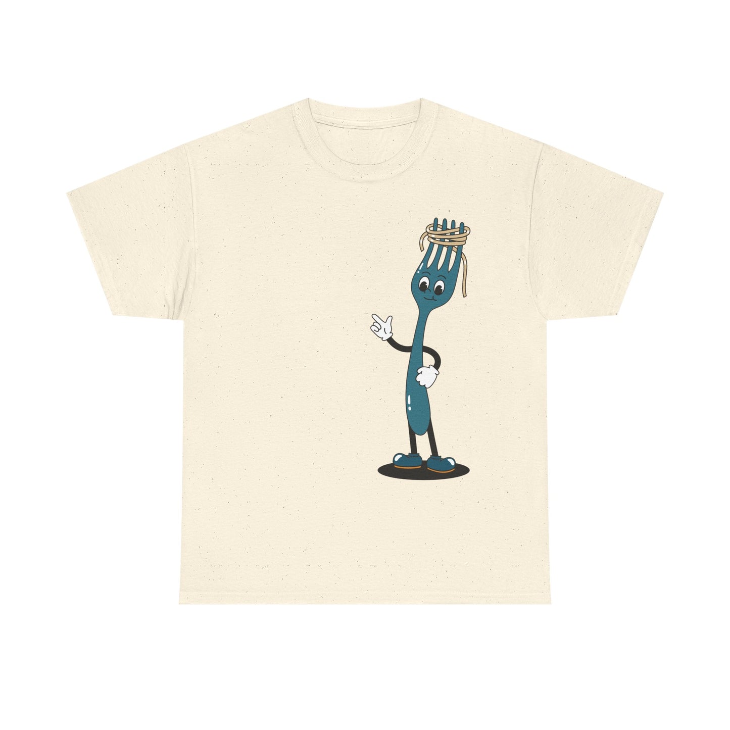 Quirky Fork Cartoon T-Shirt | Funny Kitchen Utensil Illustration | Gift for Foodie Chef Cook Baker | Whimsical Food Humor Tee