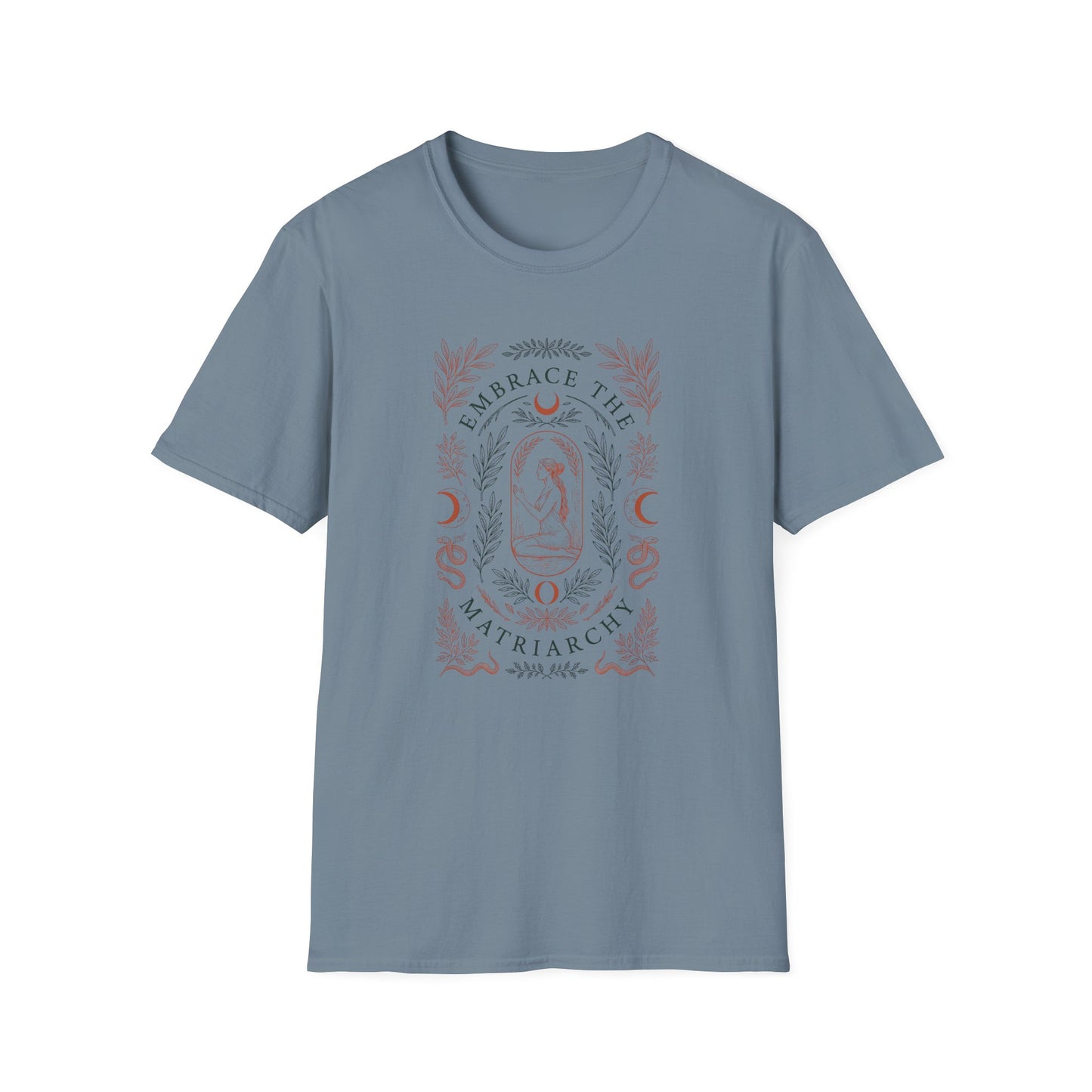 Embrace the Matriarchy T-Shirt — Feminine Boho Moon Graphic Tee