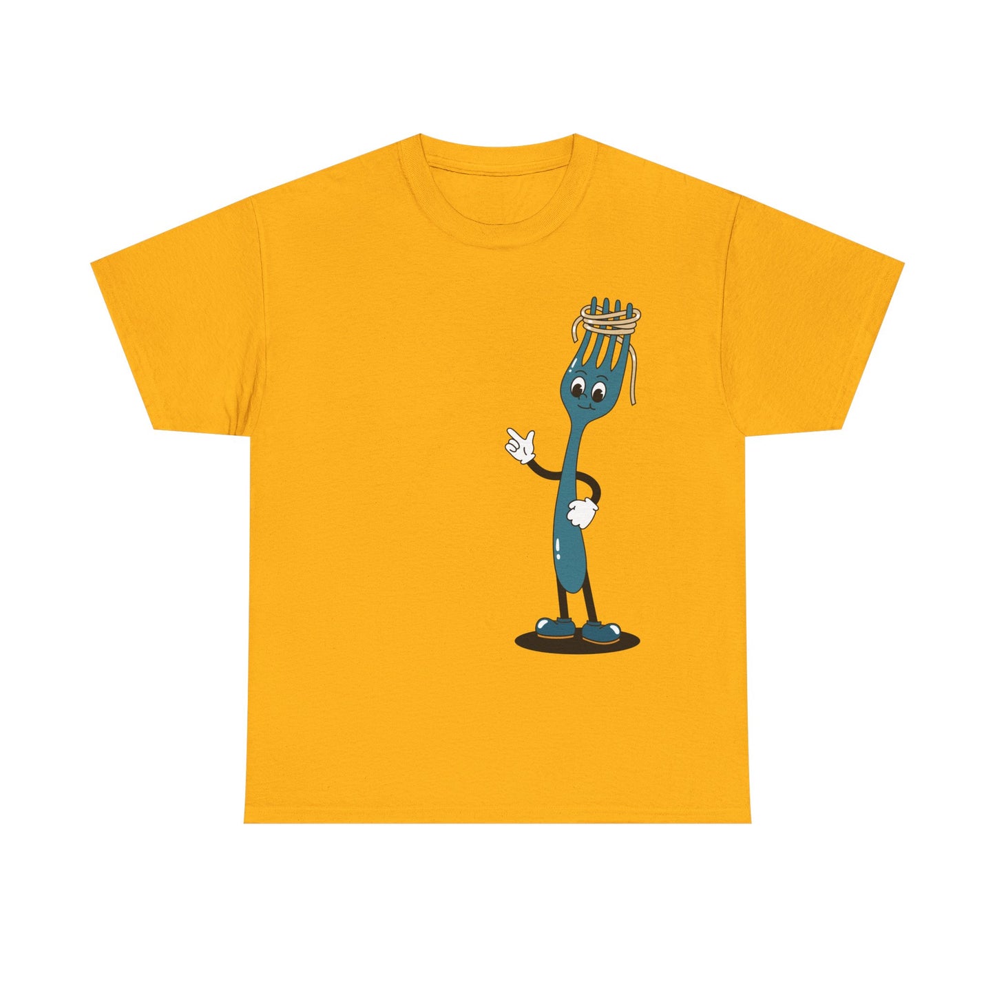 Quirky Fork Cartoon T-Shirt | Funny Kitchen Utensil Illustration | Gift for Foodie Chef Cook Baker | Whimsical Food Humor Tee