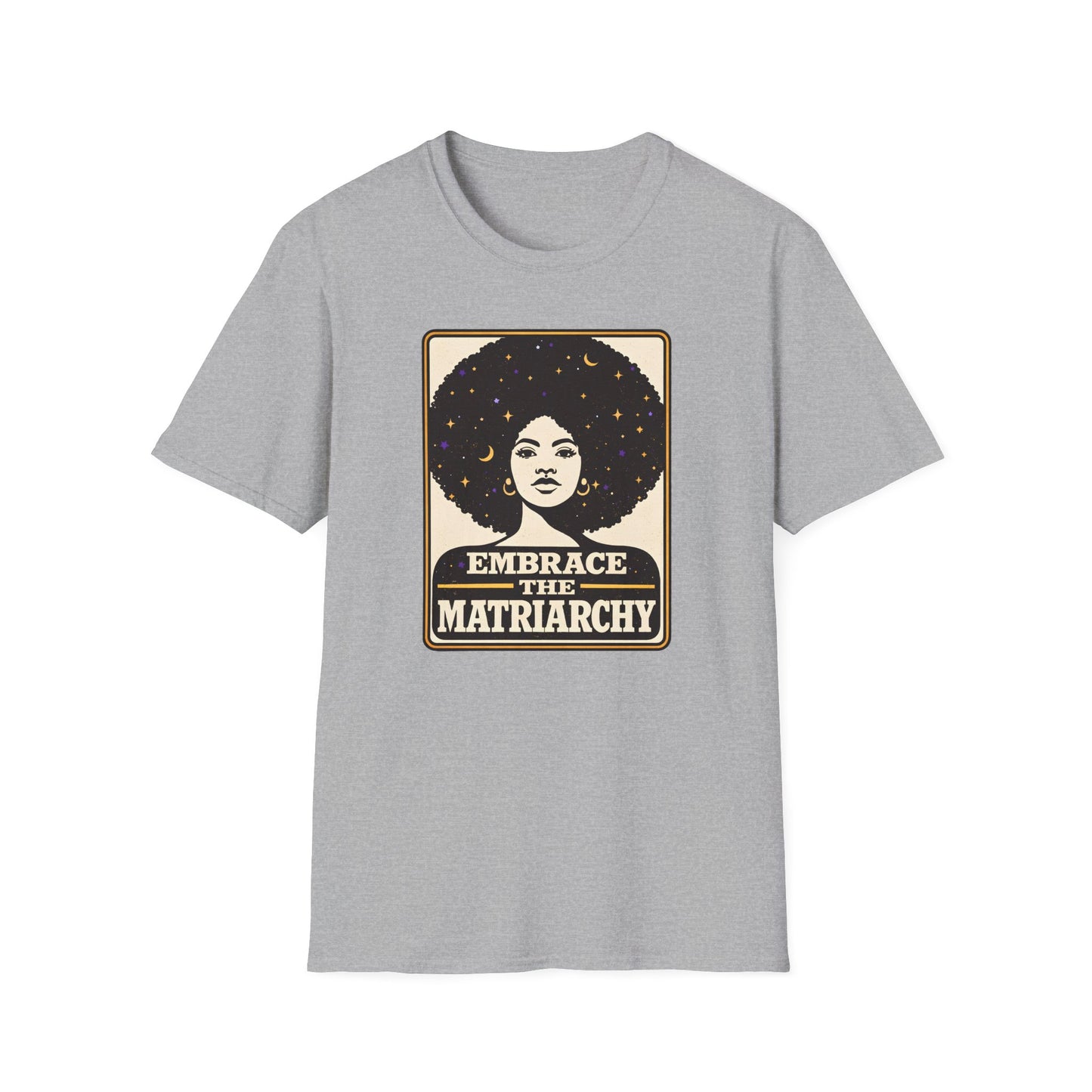 Embrace the Matriarchy T-Shirt | Retro Afro Woman Feminist Tee